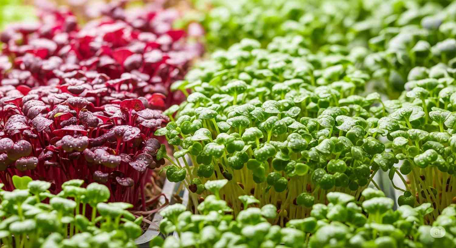 Fresh microgreens in a kitchen for healthy meals