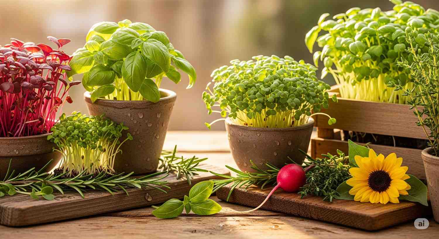 Microgreens in a salad bowl